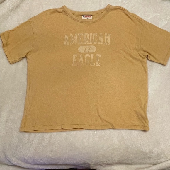 American Eagle Yellow Tee Shirt - Picture 1 of 3